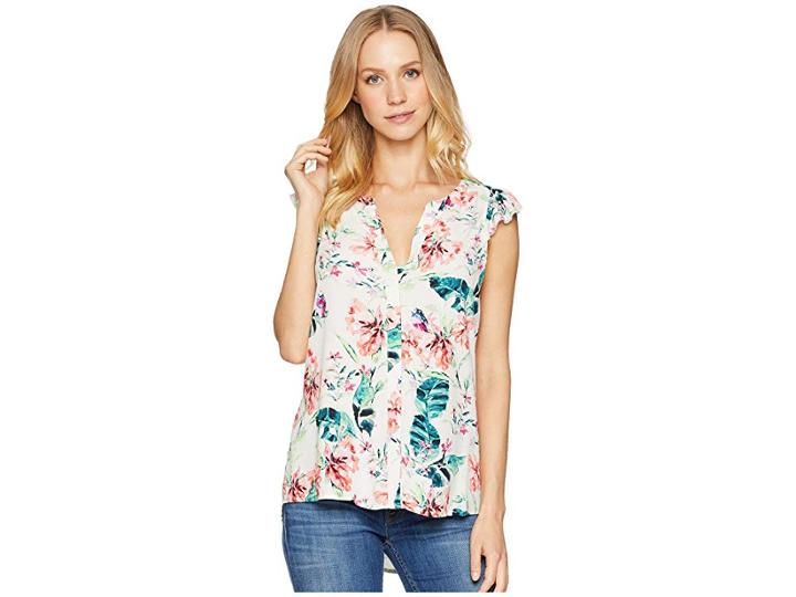 Sanctuary Ruffle Craft Shell Top (in Paradise) Women's Sleeveless