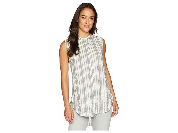 Lucky Brand Stripe Tunic Top (black Multi) Women's Sleeveless