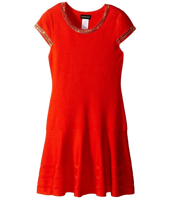 Marciano Kids Portia Bandage Dress (big Kids) (coral) Girl's Dress