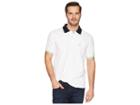 Psycho Bunny Stripped Collar Polo (white) Men's Clothing