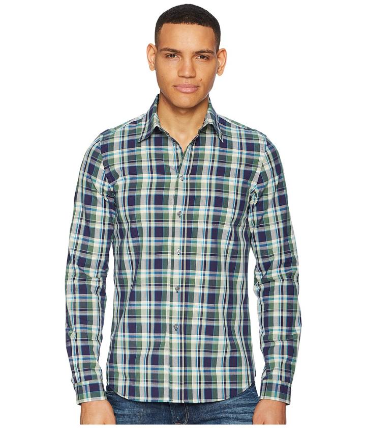 Paul Smith Gingham Shirt (green/blue) Men's Clothing