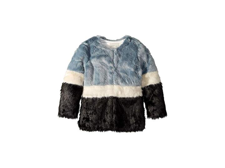 Habitual Girl Debs Thigh Length Fur Jacket (big Kids) (multi) Girl's Coat