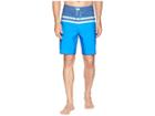 Vineyard Vines Bay Ridge Stripe Tech Boardshorts (azure Blue) Men's Swimwear