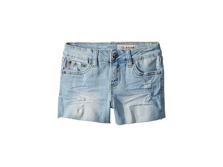 Ag Adriano Goldschmied Kids The Shelby Fray Shorts W/ Raw Hem In Seaport (big Kids) (sky) Girl's Shorts