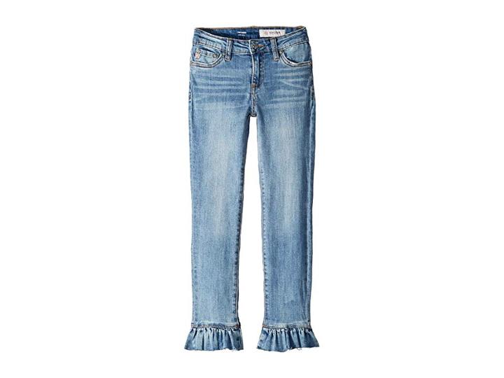 Ag Adriano Goldschmied Kids 23 Ankle Skinny Jeans With Ruffle Hem In Iris (big Kids) (iris) Girl's Jeans