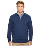 Vineyard Vines Cotton 1/4 Zip Sweater (deep Bay) Men's Clothing