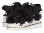 Suecomma Bonnie Chiffon Ruffle Detailed Platform (black) Women's Sandals