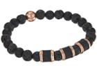 Steve Madden Stainless Steel Lava Stone Stretch Bracelet (black) Bracelet