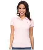 U.s. Polo Assn. Solid Small Pony Polo (coastal Pink) Women's Short Sleeve Pullover