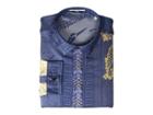 Versace Collection Dragon Print Silk Button Down (blue) Men's Clothing