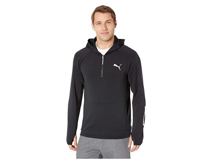 Puma Tec Sports 1/2 Zip Hoodie (puma Black) Men's Sweatshirt