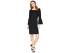 Ivanka Trump Pleated Sleeve Sweater Dress (black) Women's Dress