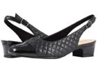 Trotters Dea (black Soft Quilted Leather/patent) Women's 1-2 Inch Heel Shoes