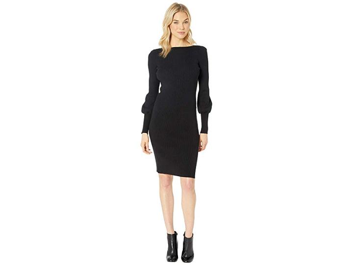 Lauren Ralph Lauren Puff Sleeve Shirtdress (polo Black) Women's Dress