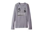 Under Armour Kids Hybrid Big Logo Long Sleeve Tee (big Kids) (graphite/black/white) Boy's T Shirt