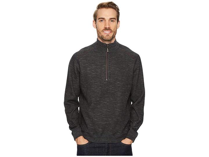 Tommy Bahama Reversible Flipsider 1/2 Zip Pullover (noir) Men's Clothing