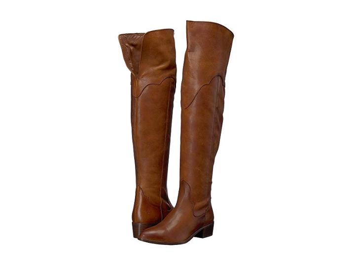 Frye Ray Over The Knee (cognac Polished Soft Grain) Women's  Boots