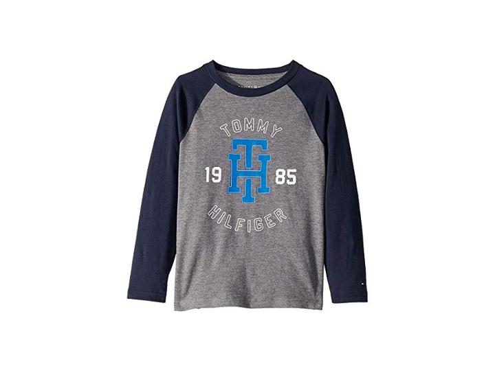 Tommy Hilfiger Kids Julius Long Sleeve Crew Neck Shirt (toddler/little Kids) (medium Grey) Boy's Clothing