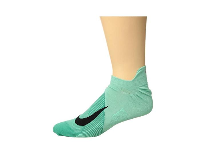 Nike Elite Lightweight Dri-fit No Show Running Socks (emerald Rise/black) No Show Socks Shoes