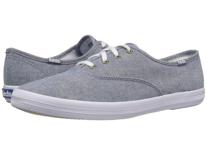 Keds Champion Seasonal Solid (dark Blue Chambray) Women's Lace Up Casual Shoes