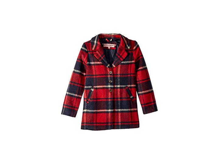 Urban Republic Kids Charlotte Long Length Wool Coat (little Kids/big Kids) (red/black) Girl's Jacket