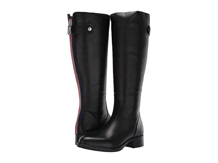 Steve Madden Journal Riding Boots Wide Calf (black Leather) Women's Pull-on Boots