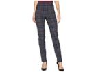 Lisette L Montreal Irish Plaid Print Pdr Slim Pants (prussian Blue) Women's Casual Pants