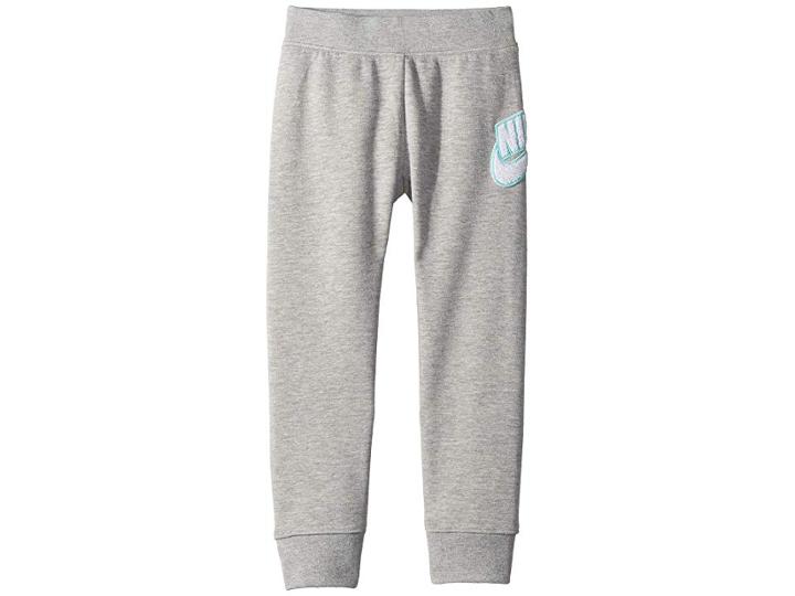 Nike Kids Fleece Lurex(r) Jogger (little Kids) (dark Grey Heather) Girl's Casual Pants