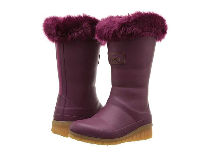 Joules Kids Downtown Tall Padded Winter Welly Boot (toddler/little Kid/big Kid) (damson) Girls Shoes