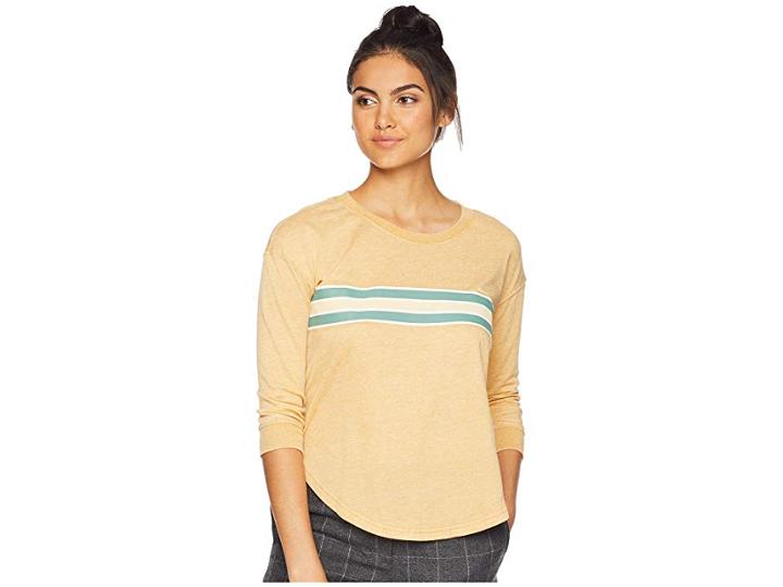 Rvca Day Stripe Crew Fleece Sweatshirt (tinsel) Women's Sweatshirt