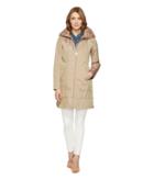 Cole Haan 36 Single Breasted Rain Jacket With Packable Hood (champagne) Women's Coat