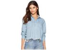 Juicy Couture Soft Woven Chambray Embroidered Shirt (mojave Wash) Women's Clothing