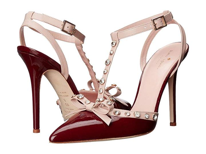 Kate Spade New York Lydia (red Chestnut Patent/pale Pink Nappa) Women's Shoes