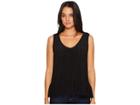 Michael Stars Accordion Scoop Neck Flounce Tank Top (black) Women's Clothing