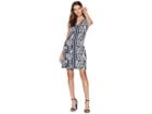 Tommy Bahama Leaf Line V-neck Shift Dress (ocean Deep) Women's Dress