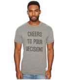 The Original Retro Brand Cheers To Pour Decisions Short Sleeve Tri-blend Tee (streaky Grey) Men's T Shirt