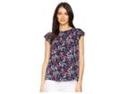 Michael Michael Kors Scatter Blooms Sleeveless Top (true Navy/bright Blush) Women's Sleeveless