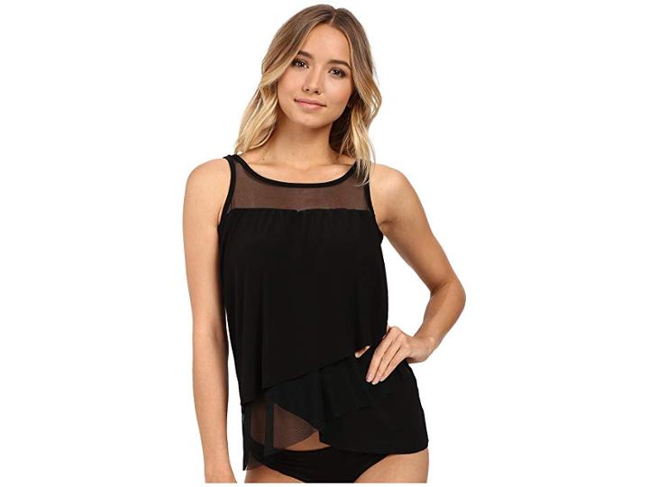 Miraclesuit Solid Separates Mirage Tankini Top (black) Women's Swimwear