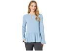 Michael Michael Kors Combo Fabric Ruffle Top (chambray) Women's Clothing