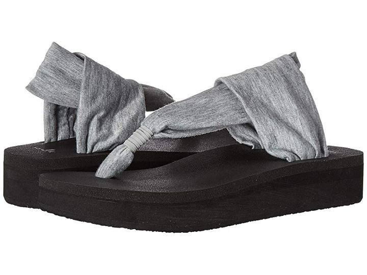 Sanuk Yoga Sling Wedge (heather Grey) Women's Sandals