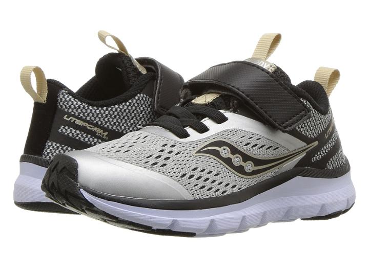 Saucony Kids Liteform Miles A/c (little Kid) (silver/black) Boys Shoes