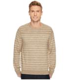 Nautica 9 Gauge Stripe Crew Sweater (wooddrift Flax) Men's Sweater