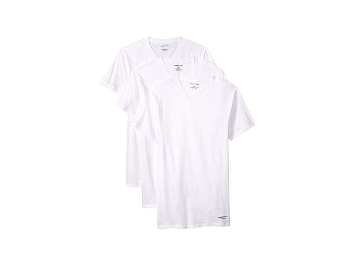 Kenneth Cole Reaction Slim Fit 3-pack V-neck Tee (white/white/white) Men's T Shirt