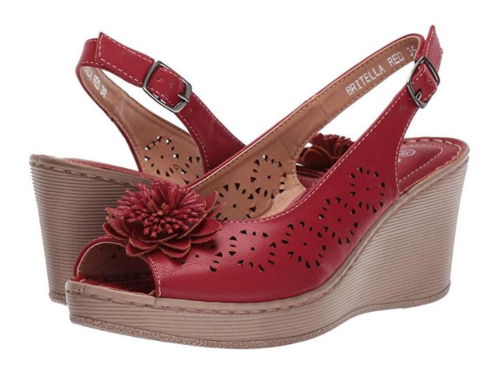 Patrizia Britella (red) Women's Wedge Shoes