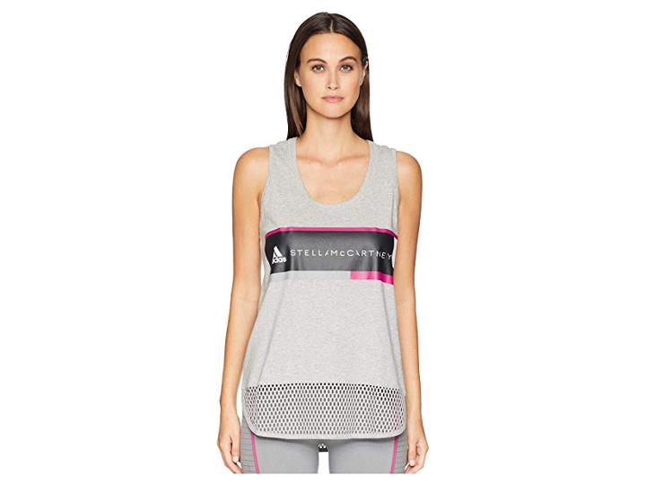 Adidas By Stella Mccartney Essentials Logo Tank Cz5960 (medium Grey Heather) Women's Clothing