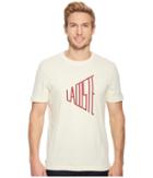 Lacoste Short Sleeve Wordplay Jersey Regular (vanilla Plant/turkey Red) Men's Short Sleeve Pullover