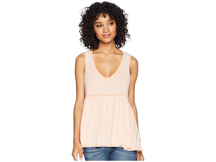 Jack By Bb Dakota Haven Burnout Jersey Tank Top (coral Pink) Women's Sleeveless