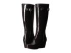 Hunter Refined Tall Wedge Gloss (black) Women's Rain Boots