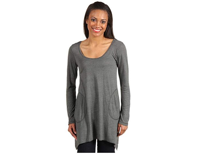 Allen Allen L/s Angled 2-pocket Scoop Tunic (cilantro) Women's Long Sleeve Pullover