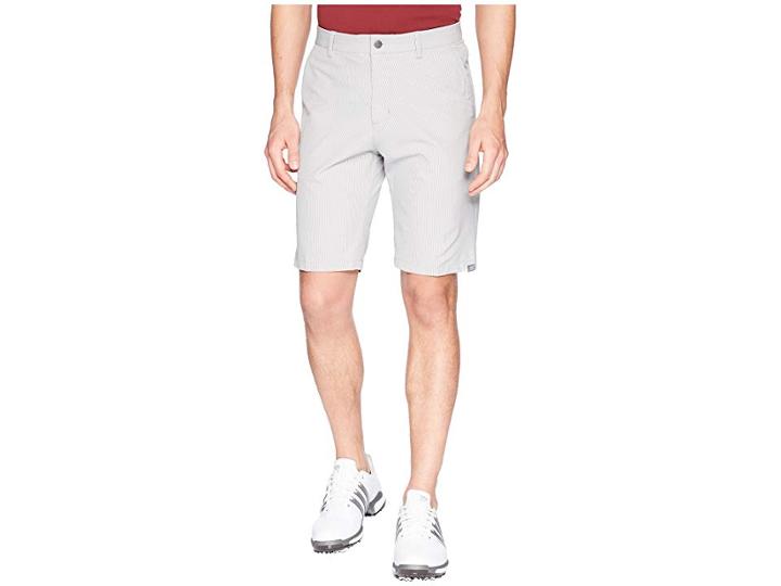 Adidas Golf Ultimate Twill Pinstripe Shorts (grey Two) Men's Shorts